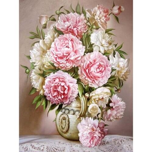 Flower Rose DIY 11CT Cross Stitch Embroidery Kits Craft Needlework Set Cotton Thread Printed Canvas Home Decoration Wholesale