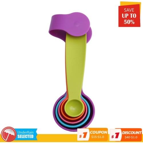 FGHGF 5 PCs Set Color Measure Of Kitchen Spoons Of Measurement Tools Of Cooking Spoons Size S L. Kichen Accessories Tool