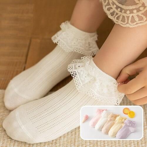 New Childrens Lace Socks Spring and Summer Baby Mesh Childrens Socks Girls Lace Dance Socks Trend Girls' Socks