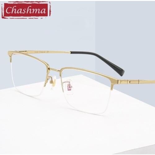 Chashma Gentlemen Pure Titanium Eyewear Top Quality Prescription Optical Frame Fashion Glasses Spectacles Anti Blue Ray Glass