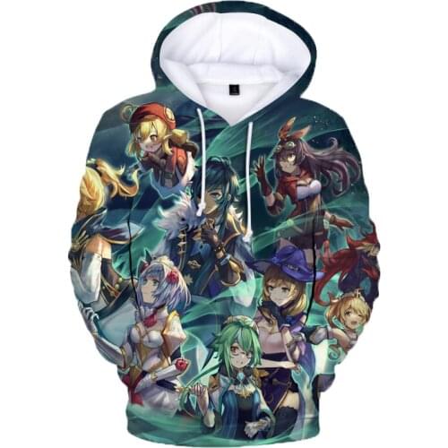 Popular 3D Print Genshin Impact Hoodie Boy Girls Kids Sweatshirt Children Hooded Genshin Impact Sweatshirt harajuku Game Clothes