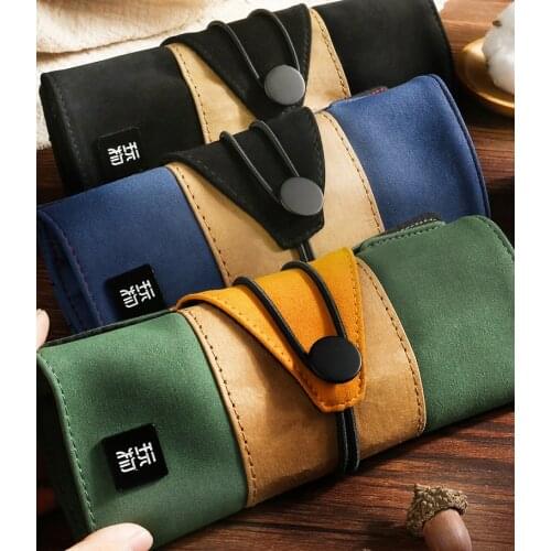 Rollable High Capacity Pencil Curtain Fabric Pencil Bag Durable Pen Box For Kids Student School Art Supplies