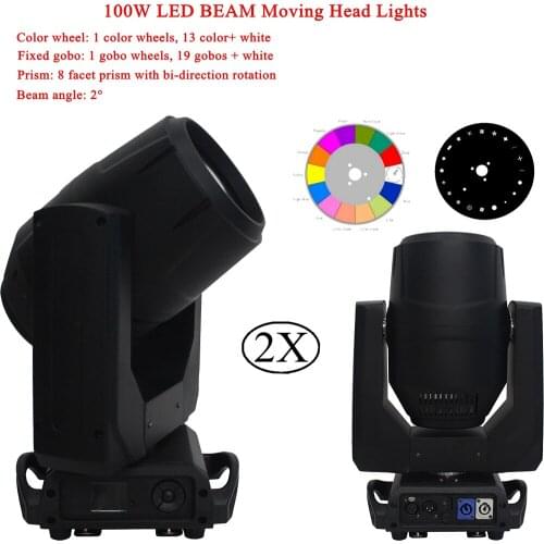 2Pcs/Lot 100W Spot moving head stage light 100W LED Gobo moving head lights DMX LED DJ Disco bar party laser stage lighting