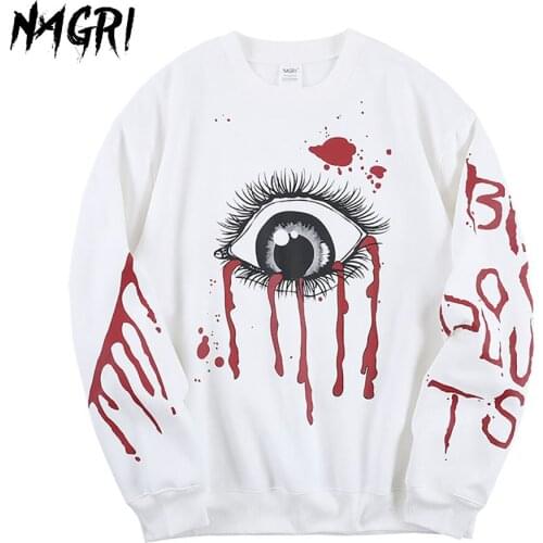 NAGRI Mens Gods Blood Eye Long Sleeve Sweatshirt Autumn and Winter T American Graffiti eyes Mens and Womens Hoodie