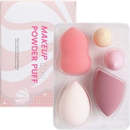 High Quality 5pcs/box Makeup Sponge set Makeup Foundation Sponge Makeup Cosmetic puff Powder Smooth Beauty Cosmetic make up Puff