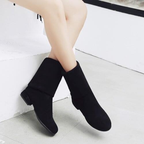 Autumn and winter 2019 new Fanggen womens elastic boots show thin fairy wind thin leg low heel knee high middle tube boots