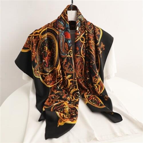 Neckerchief Female Summer Design Headband Twill Square Scarf For Women Hair Wrap Headscarf Print Shawl Foulard Hijab Bandana