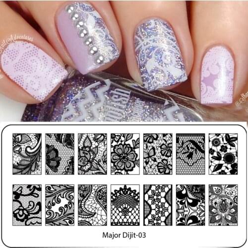 1pcs Latest Nail Template MajorDijit Series Nail Art Plate Stainless Steel Image Konad Nail Art Stamping Template DIY Nail Too