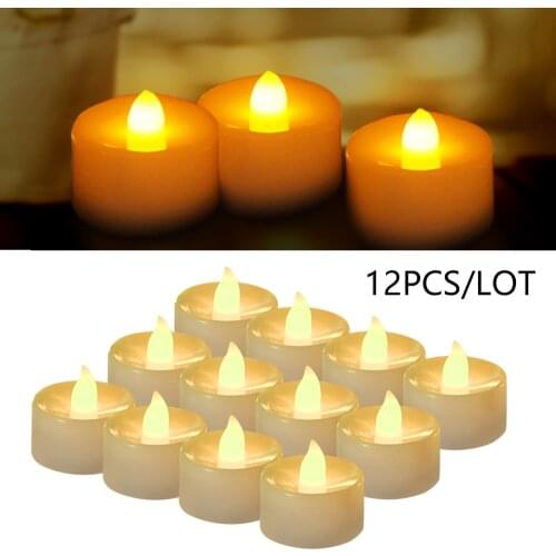 12X Electric Candle Tea Light Warm White LED Flickering Tealight Romance Night Candles Light Home Bedrrom Party Wedding festival