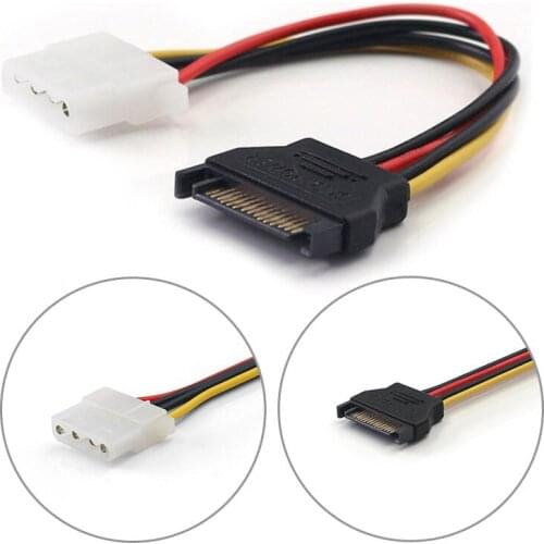 15 Pin Connector SATA Male To Molex IDE 4 Female Adapter Extension Power Cable Computer Wire