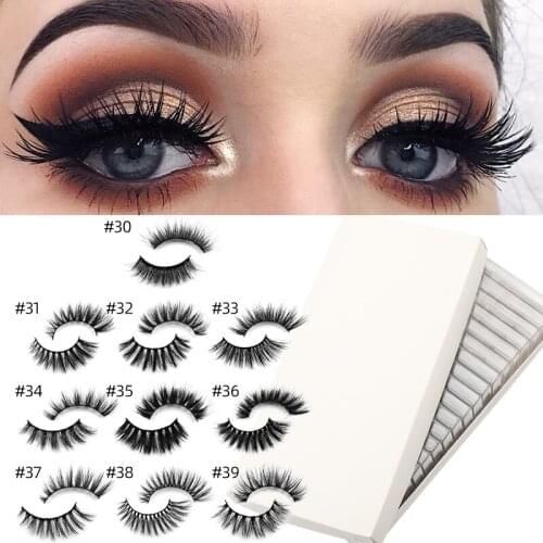 2020 New 1 pairs natural false eyelashes fake lashes long makeup bulk mink lash eyelash extension faux spikey eyelash decoration