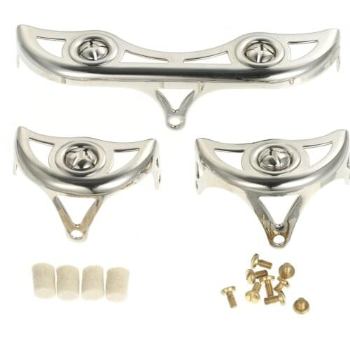 3Pcs/Set Brass Key Guard for Alto Sax Saxophone Repairing Protective Key Guard Kits with Felt Bumper & Bolts Accessories