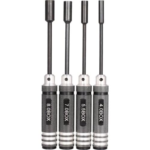 4Pcs/set 4.0/5.5/7.0/8.0mm Hexagon Screwdriver Nut Wrench Tool Screw Driver for RC Model Car Boat Helicopter