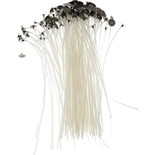 Pack of 50pc 15cm Cotton Pre Waxed Wicks for DIY Candle Making Tool & Sustainers