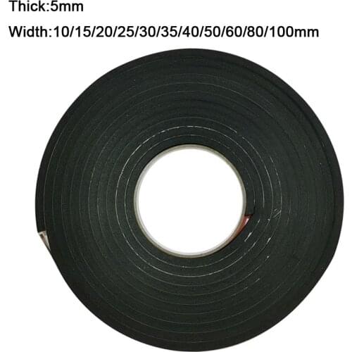 5M Rubber Self Adhesive Sponge Seal Strip Width 10-100mm Thick 5mm EVA Black Foam Anti-collision Seal Gasket