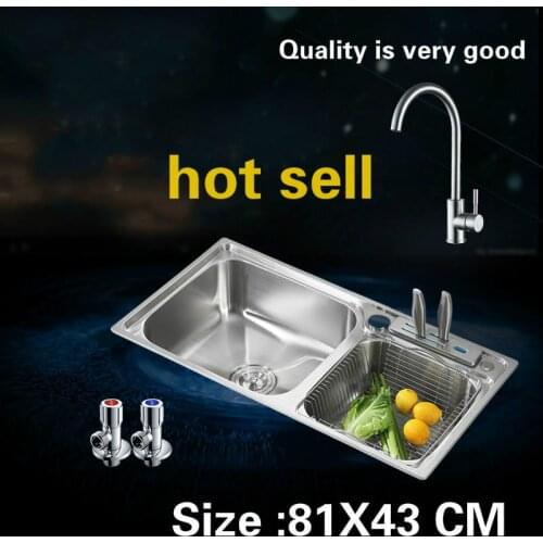 Free shipping Standard fashion big Kitchen double groove sink 304 food grade wash the dishes stainless steel hot sell 81X43 CM