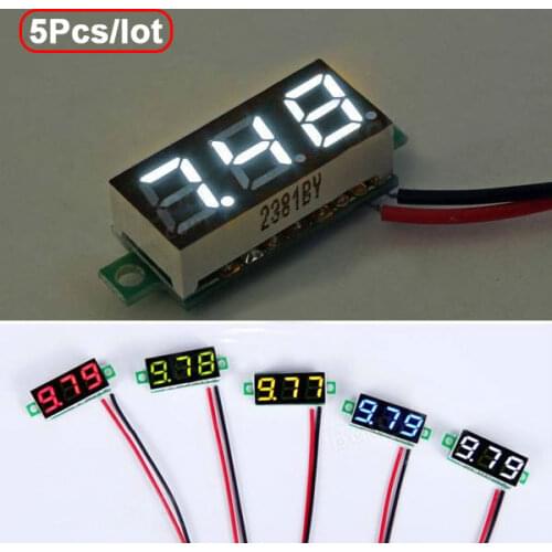 5Pcs/lot Mini 0.28 Inch 2.5V-30V Mini Digital Voltmeter Voltage Tester Meter Red/Yellow/Green/ 5 Colors in Stock Free Shipping
