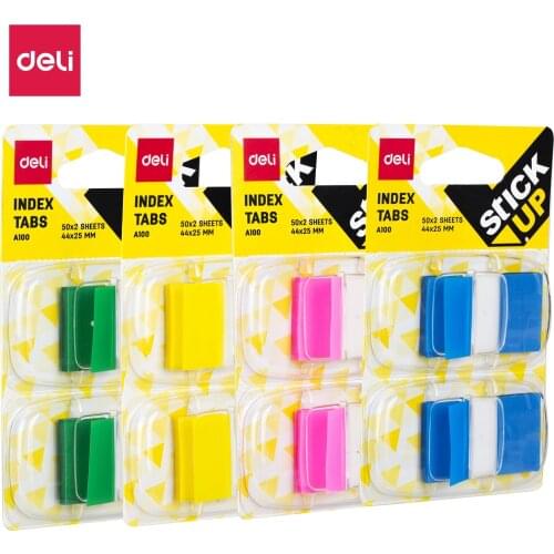 Deli Colored Index Tabs Flags Fluorescent Sticky Note for Marking for Page Marker For School And Office Supply EA10001