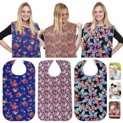 Hot Sale 78x44cm Waterproof Adult Meal Eating Drinking Bib Protector Easy On/off Apron Foldable New Arrival Wholesale