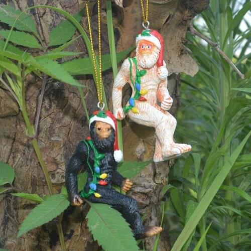 Creative Resin Crafts Christma Orangutan Bigfoot Monster Snowman Decoration Home Adornment Living Room Table Lying Wall Ornament