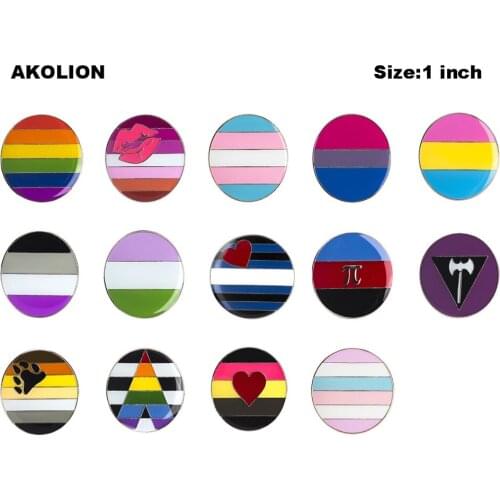 Gay Pride Rainbow Flag Metal Pinback Button Badgs Symbol Pin Decorative Brooch Pins for Clothes