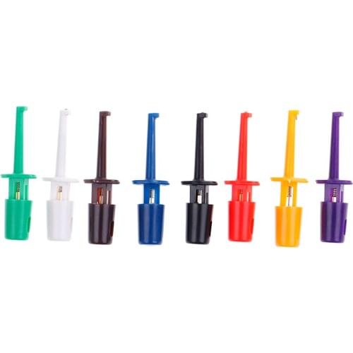 Mini 10/12pcs Single Test Hook Clip Test Probe For Electronic Testing IC Grabber Large Round Crocodile Clip Hook Test Clip