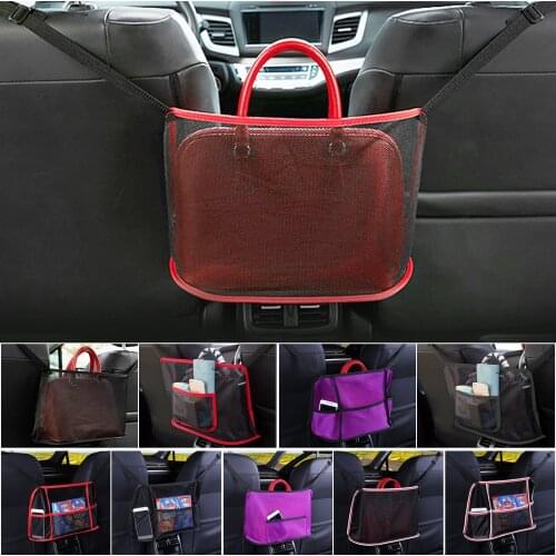 Multifunctional Car Pocket Handbag Holder Car Seat Gap Organizer Removable Auto Storage Pet Net Barrier Interior Accessories