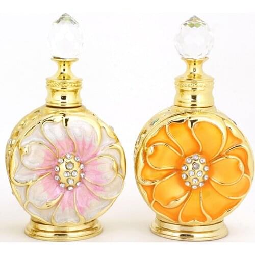 Fashion 12ml Desert Flower Essence Empty Perfume Bottle Cosmetic Container Essential Oils Dropper Bottle Glass Perfume Ornaments