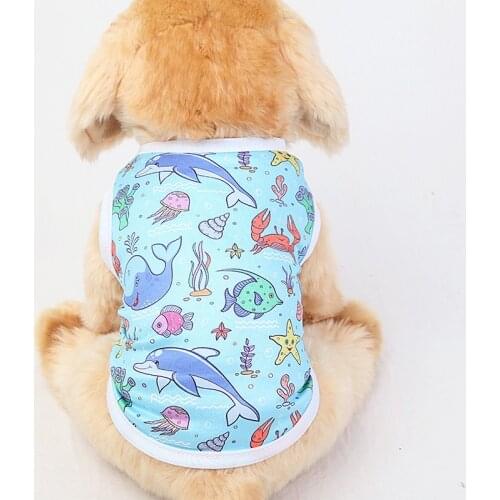 Cartoon Dog Shirt Summer Printed Pets Puppy Dog T-shirt Clothes Chihuahua Yorkshire Pet Cat Vest Clothing Pet Dog Apparel Hotsel