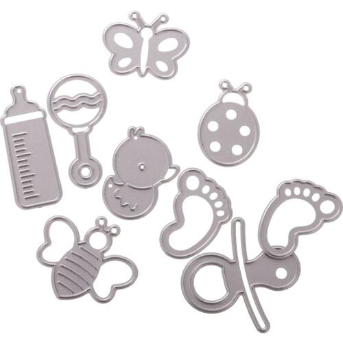 Set of 9 Baby Shower Cutting Dies Stencils Sewing for DIY Scrapbooking Album Stamping Paper Personalized Making