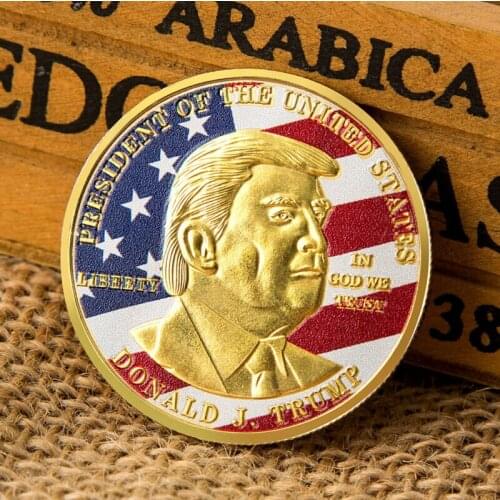 Donald Trump President Commemorative Coin Gold Silver Plated Bitcoin Collectible Gift Bit coins Historical Memorabilia 2019 New