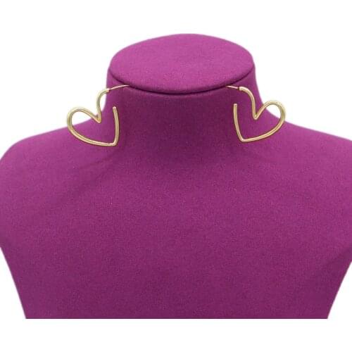 PINXUN Heart Luxury Gold Earings Ethiopian Dubai Arab Wedding Jewelry For Women Fashion Earrings Girl Party Gifts JLY12