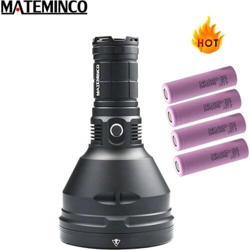 MATEMINCO MT35 PLUS Handheld Flashlight CREE XHP35 Hi max 2700 Lumen searchlight 2416 Meter beam distance + 4* 3500mAh batteries