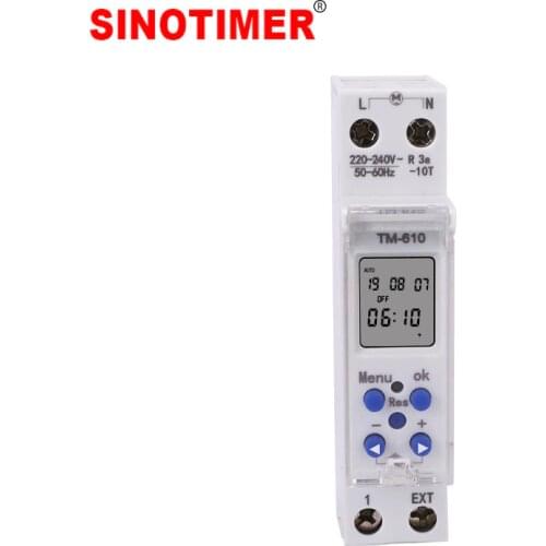 230V 220V 18mm Width Weekly Programmable Digital Timer Switch Time Relay Control DIN Rail Mount
