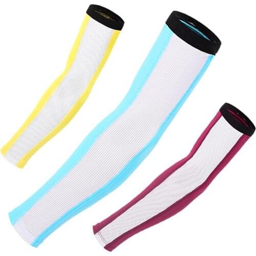 Ice Fabric Running Arm Warmers UV Sun Protect Plus Size Arm Sleeves Men Basketball Riding Fishing Outdoor Sports Cuff Arm Cover