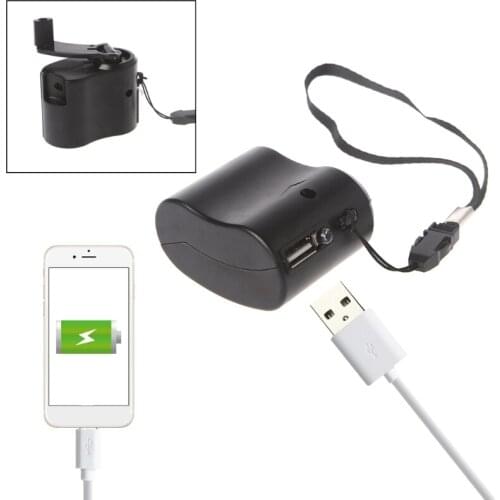 Manual Charger Emergency Outdoor Portable Hand Power USB Dynamo Crank For Phone X3UB