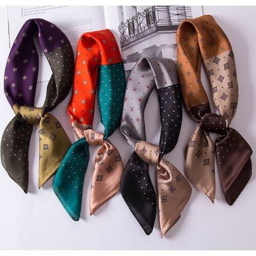 70cm Luxury Paisley Print Kerchief Women Hair Scarf Small Shawls Silk Satin Neck Scarves Female Square Hijab Scarfs For Ladies