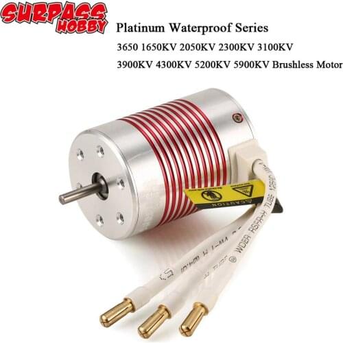 Platinum Waterproof Series 3650 1650KV 2050KV 2300KV 3100KV 3900KV 4300KV 5200KV 5900KV Brushless Motor for 1/10 RC Car