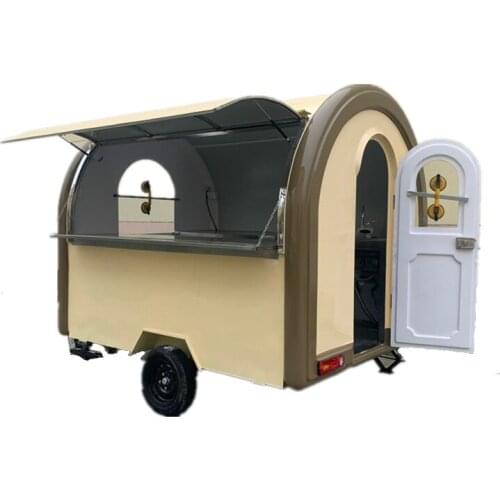 2.5M Length Mobile Food Van Trailer Fast Food Truck Hot Dog Bubble Tea Vending Kiosk Ice Cream Food Cart for Sale