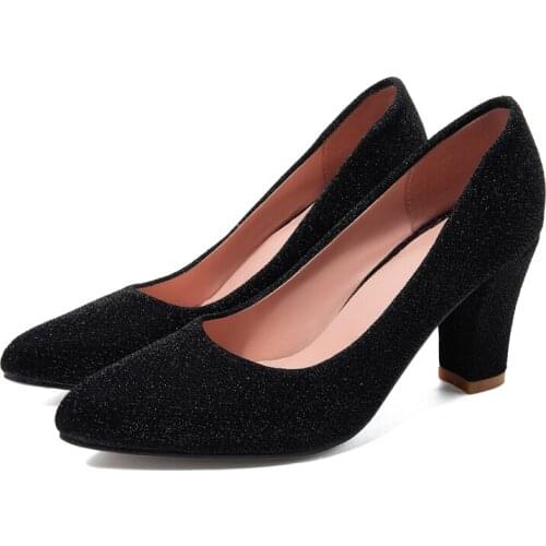 Big Size Pointed Sequin platform shoes ladies high heels women shoes woman pumps