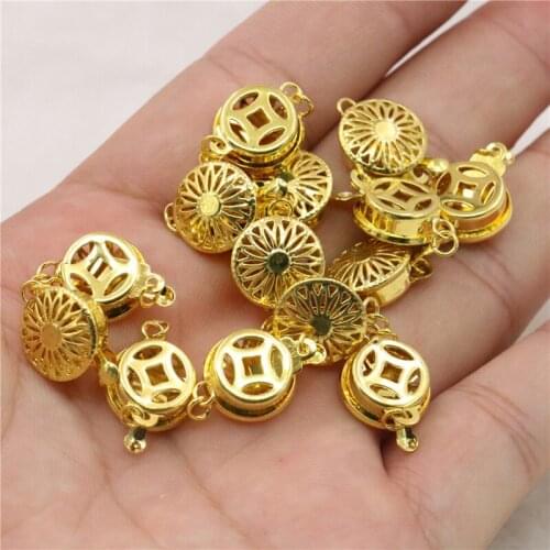 High Quality Simple Hook 10pcs 12mm Button Accessories Gold Clasp Free Shipping Diy Necklace Bracelet Beads Jewelry Making M474