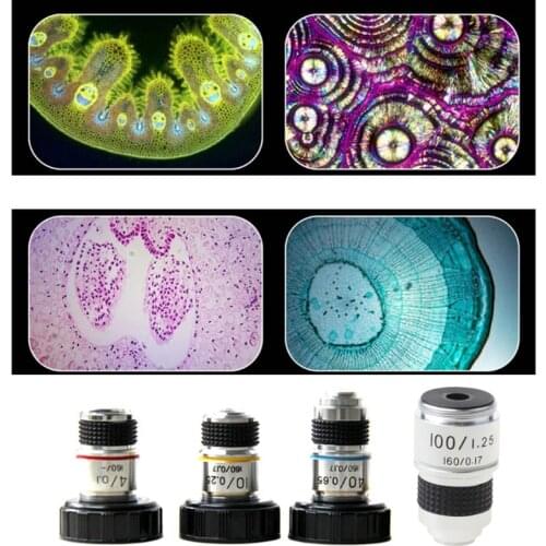 4X 10X 40X 100X High Quality Microscope Objective Lens Achromatic Objective Laboratory Biological Microscope parts