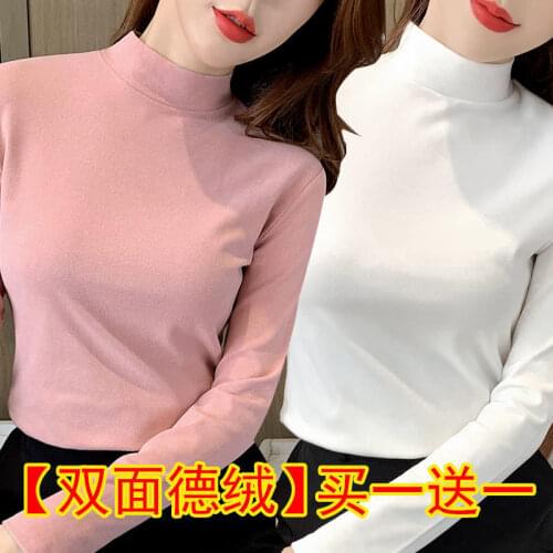 Woman Tshirts Womens Turtleneck Long Sleeve Autumn Winter Coat Tops Mujer Camisetas