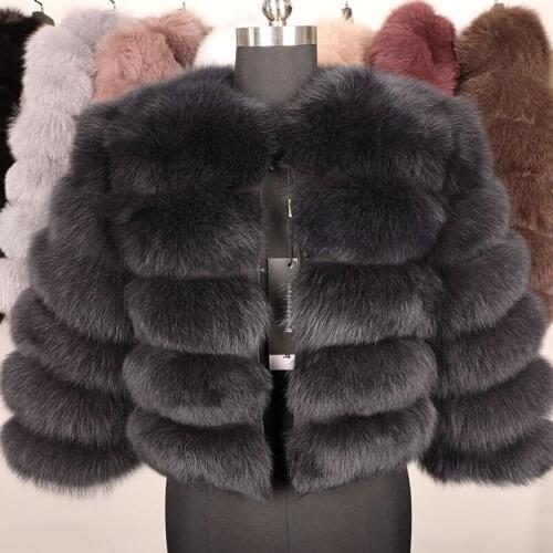 2021 50CM Natural Real Fox Fur Coat Fashion slim Outwear Women Winter natural fur Vest Jacket Real Fox Fur Vest Coat