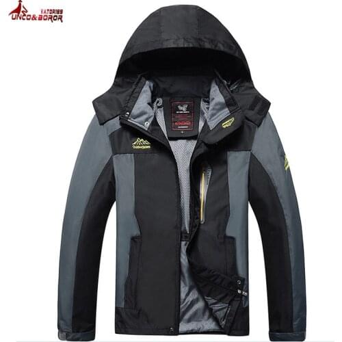 Men`s Waterproof Windproof Hood Breathable Jackets Mens coats Spring Autumn 6XL 7XL 8XL Outdoor Mountain Raincoat men clothing