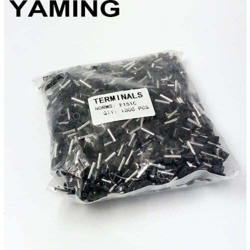 1.5mm2 E1510 Cable Wire Tube insulating terminals 16 AWG Connector Insulating Crimp Insulated Terminal 1000PCS/Pack