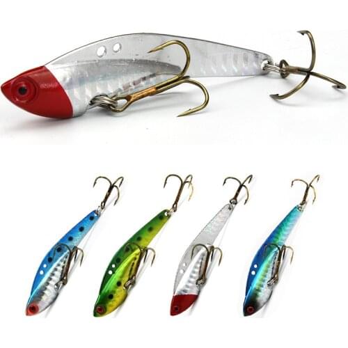 1Pcs Metal VIB Lures 7.5cm 25g Vivid Vibrations Spoon Lure Fishing Bait Bass Artificial Hard Bait Cicada Lure VIB Bait 3D Eyes