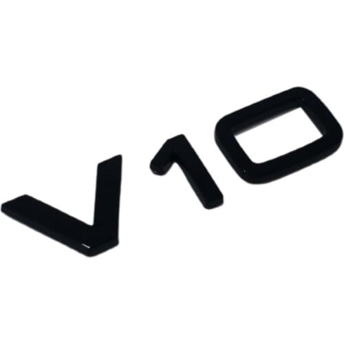 3-D Tailgate Letters Number Badge Decal Sticker V10 Swept Volume Black White Curved Emblem Self- Adhesive No Fade K0AF