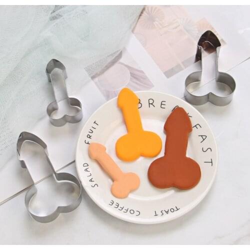 3pcs/Set Stainless Adult Penis Cookie Cutter Mold Baking Biscuit Fondant Cake Mould Decoration Tools