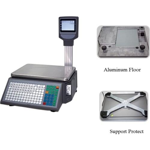 30KG price label printing Electronic weighing scale for supermarket fruit shop meat shop with 10000 PLUs data storage capacity